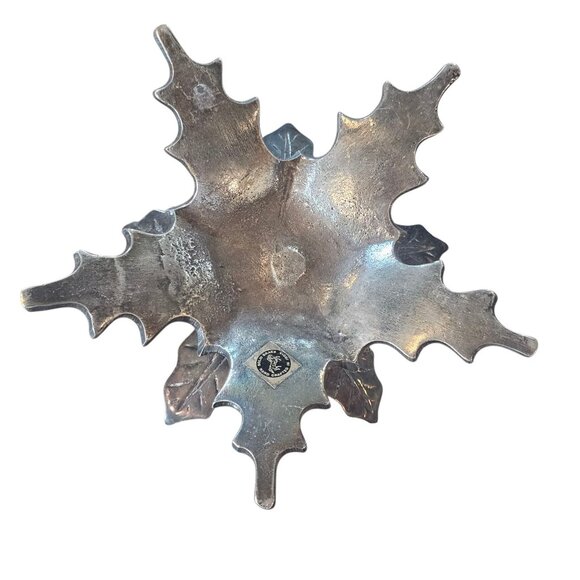 VTG Brass Christmas Candle Holders Holly Poinsetta Handcrafted India Set Of 6 - Picture 6 of 14